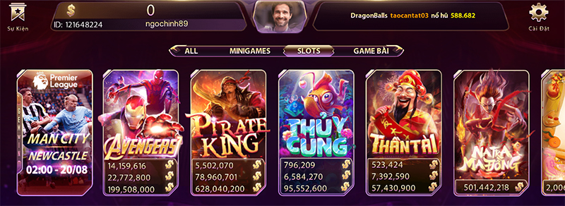 Sảnh slots game thú vị tại Gemwin